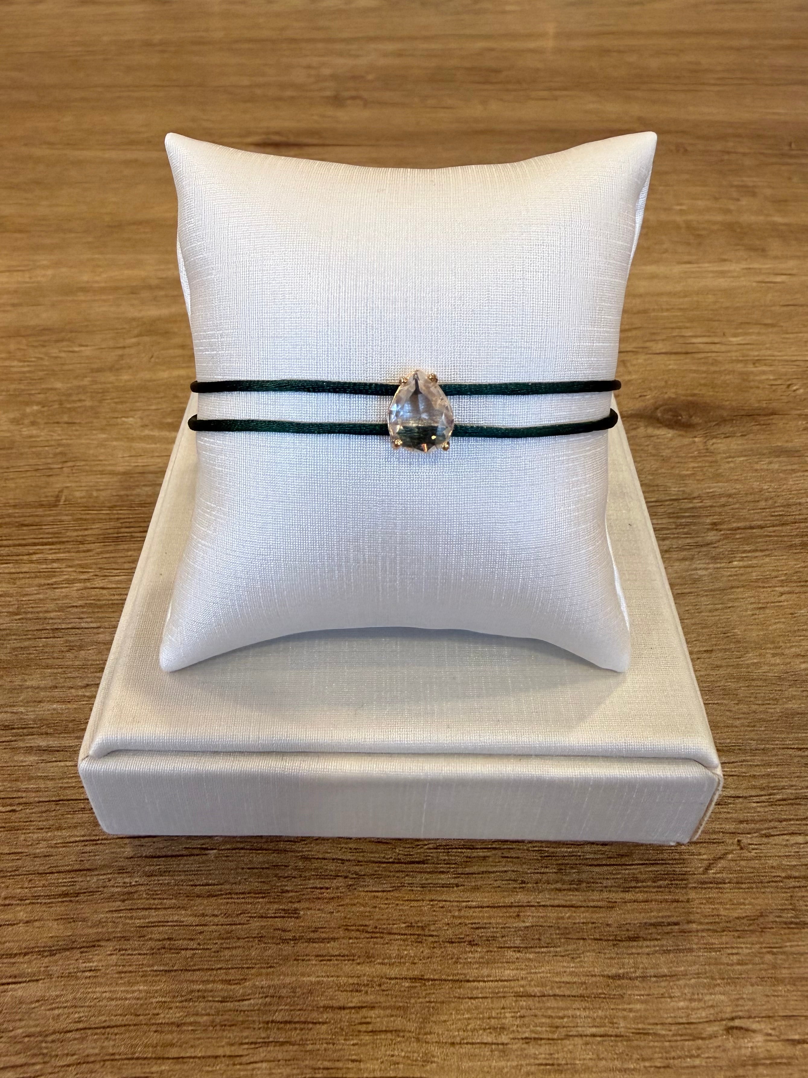 PULSEIRA FIO DUPLO DE SEDA PINGENTE GOTA