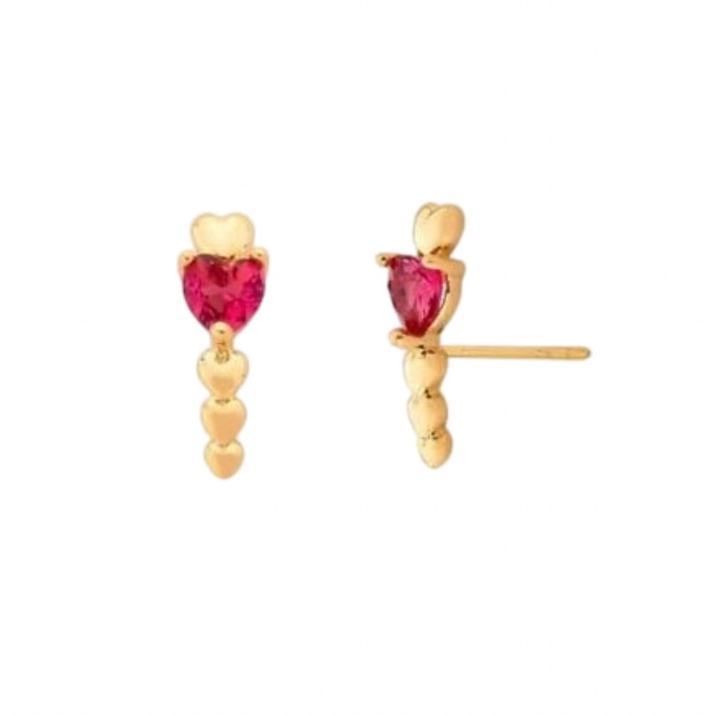 BRINCO EAR HOOK CRISTAL ROSA
