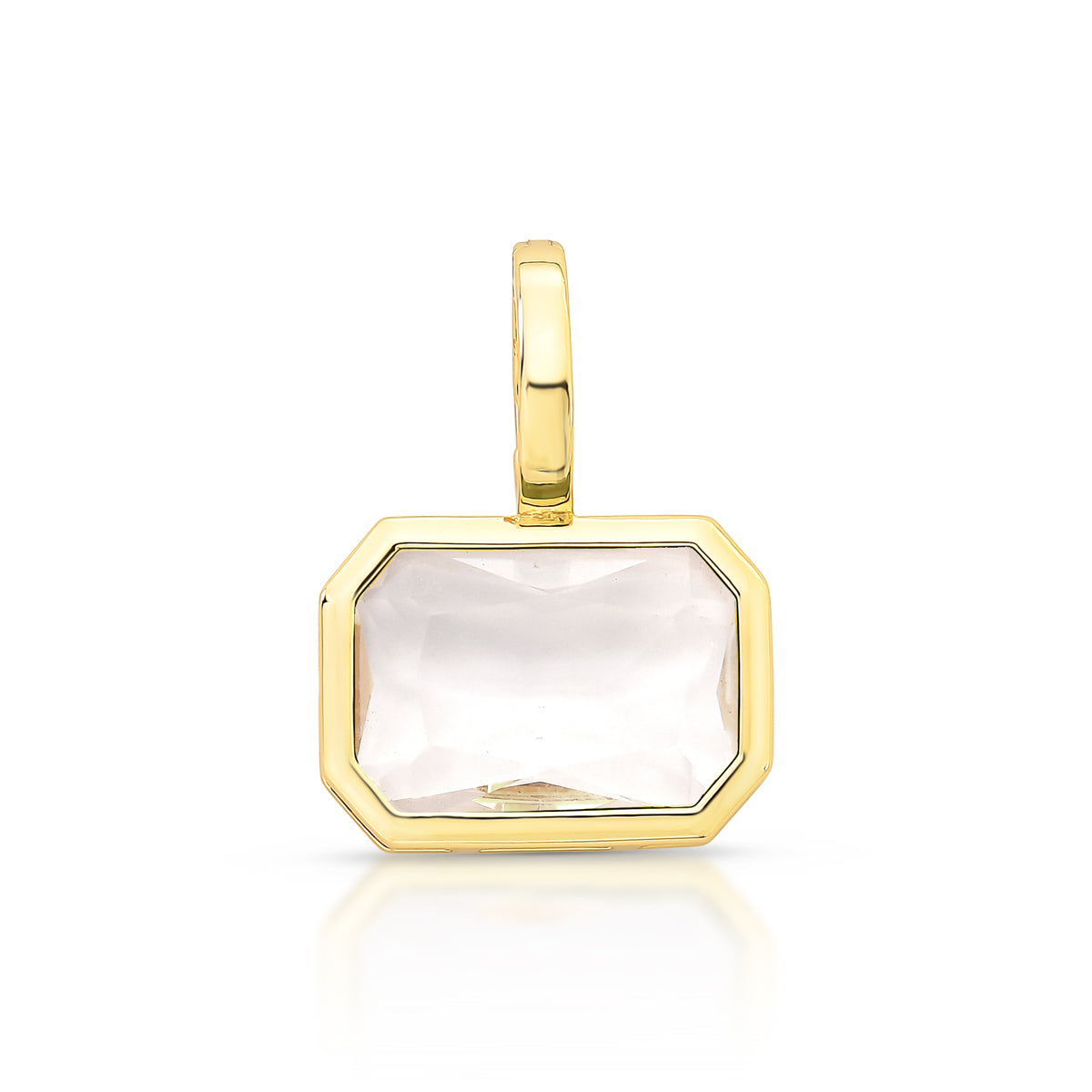 PINGENTE COM CRISTAL RETANGULAR E FECHO