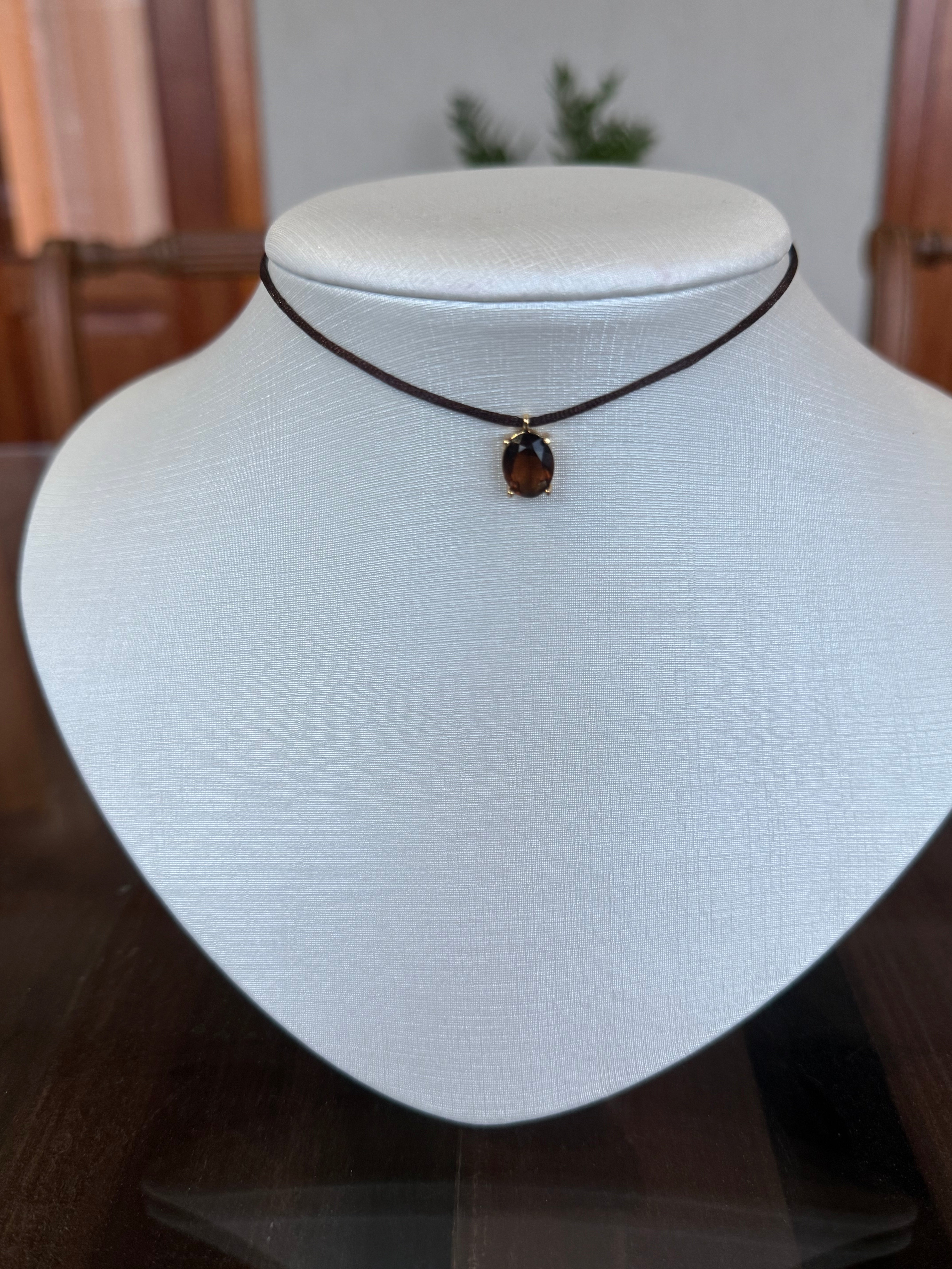 CHOKER FIO DE SEDA GOTA OVAL