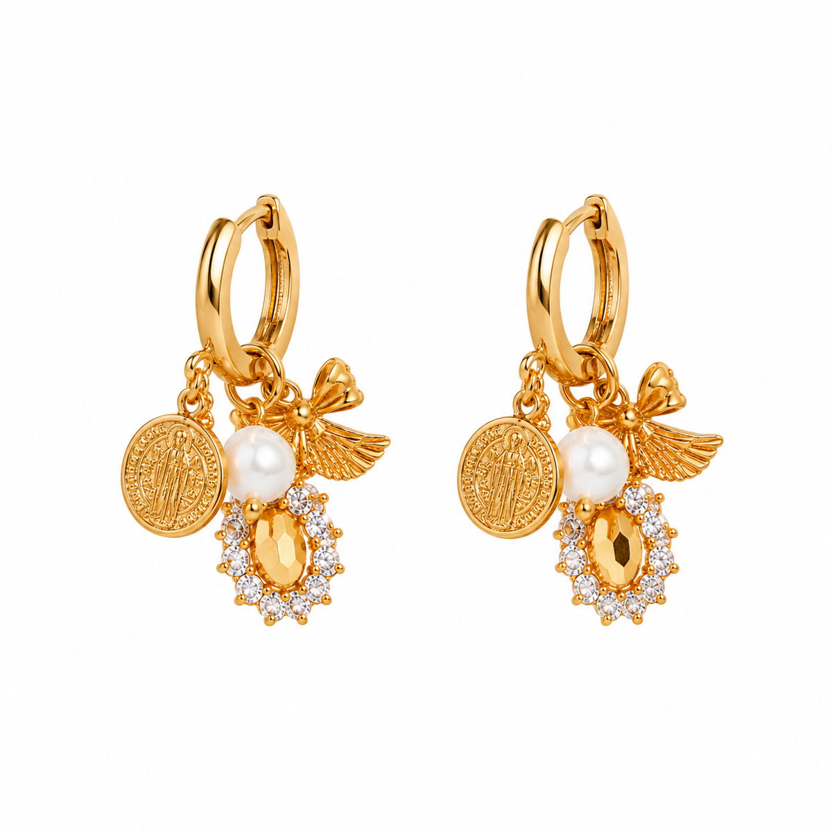 BRINCO ARGOLA CLICK POP CHARM PINGENTES RELIGIOSOS