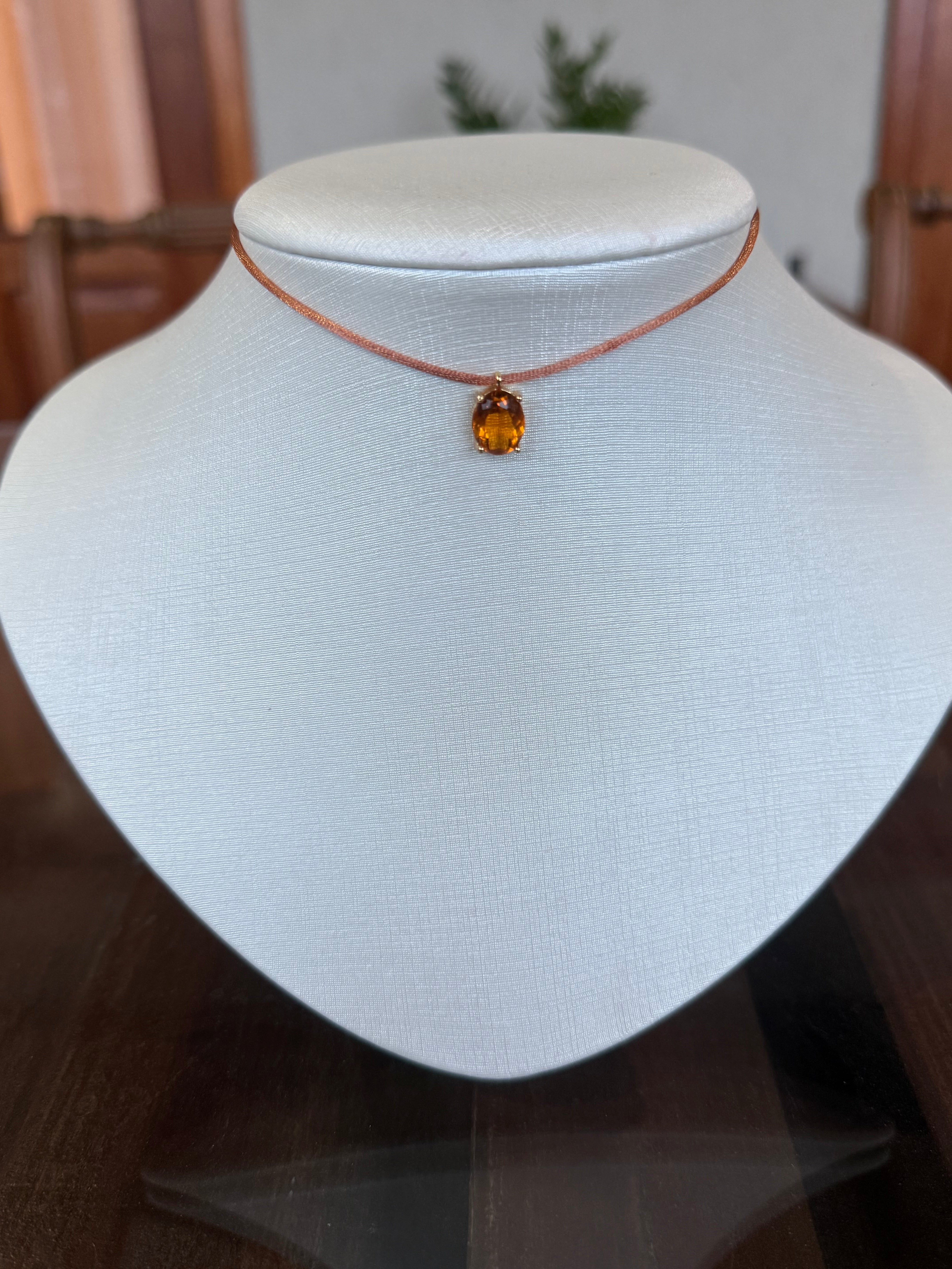 CHOKER FIO DE SEDA GOTA OVAL