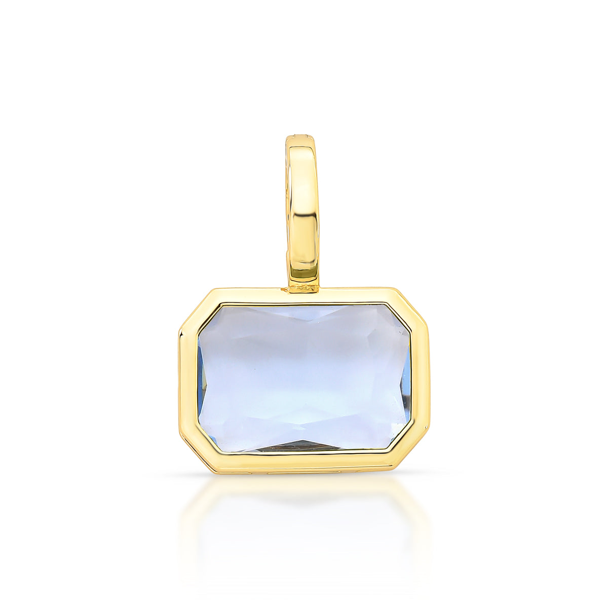 PINGENTE COM CRISTAL RETANGULAR E FECHO