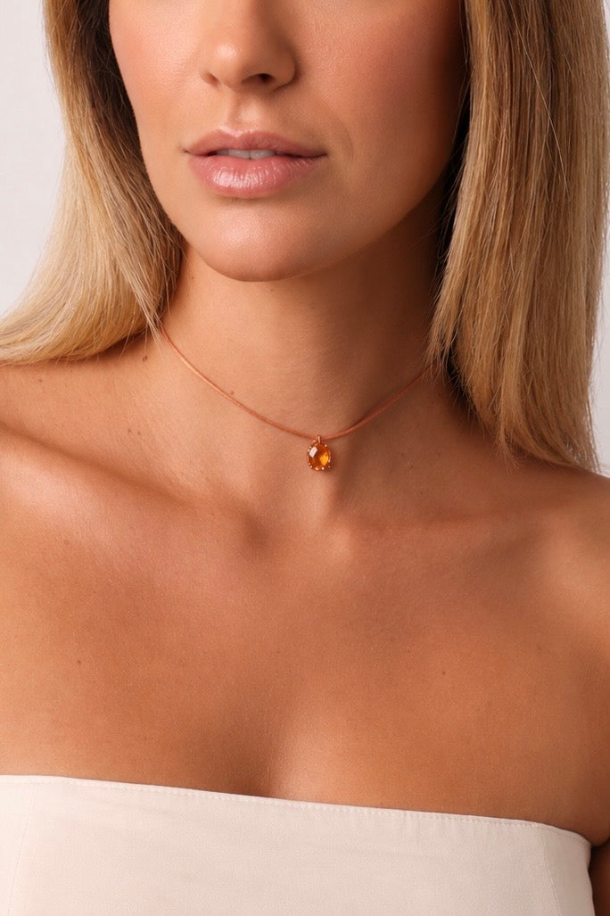 CHOKER FIO DE SEDA GOTA OVAL