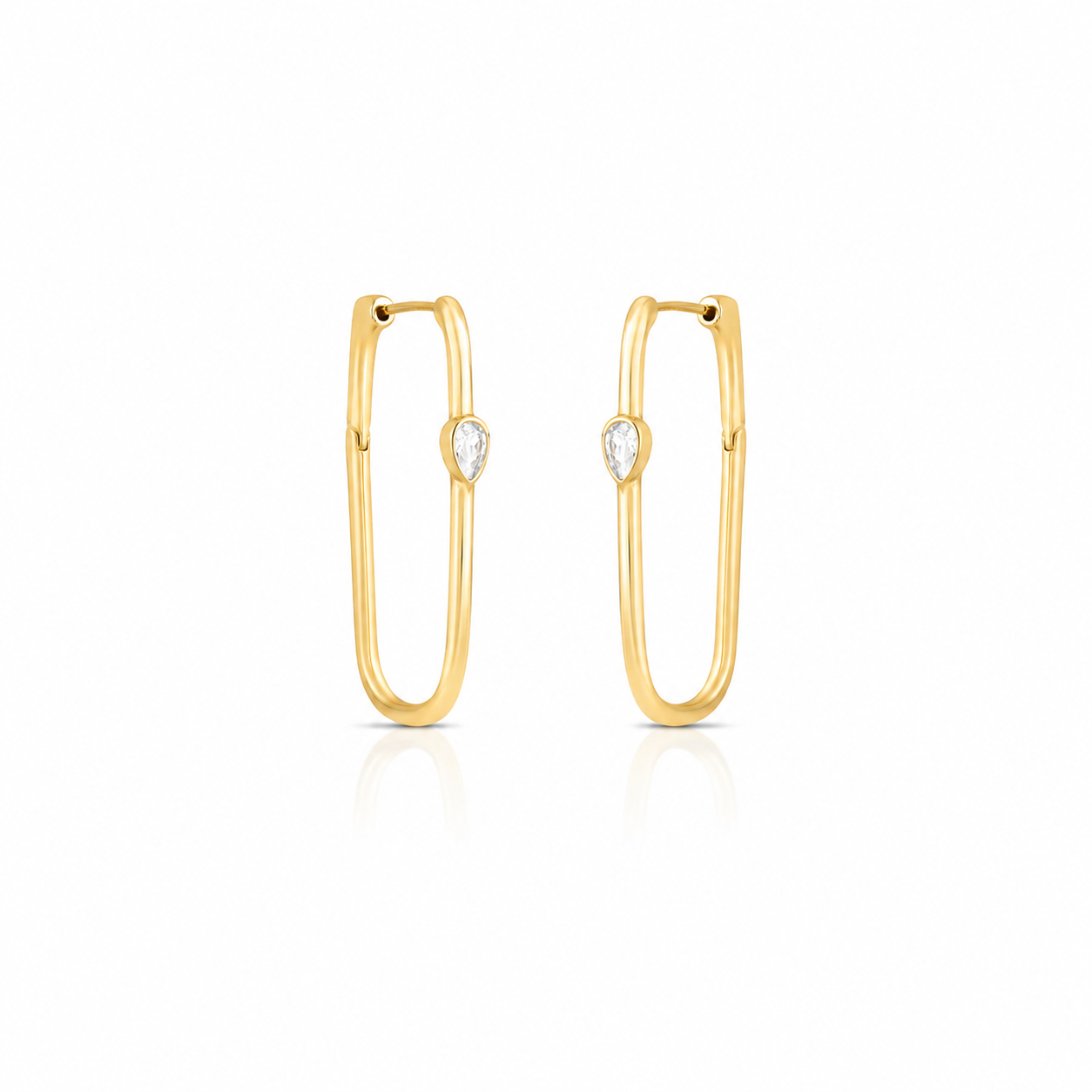 ARGOLA RETANGULAR CRISTAL GOTA