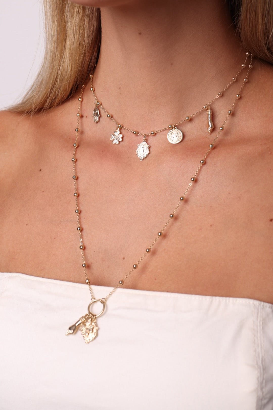 COLAR LONGO DOTS AMULETOS