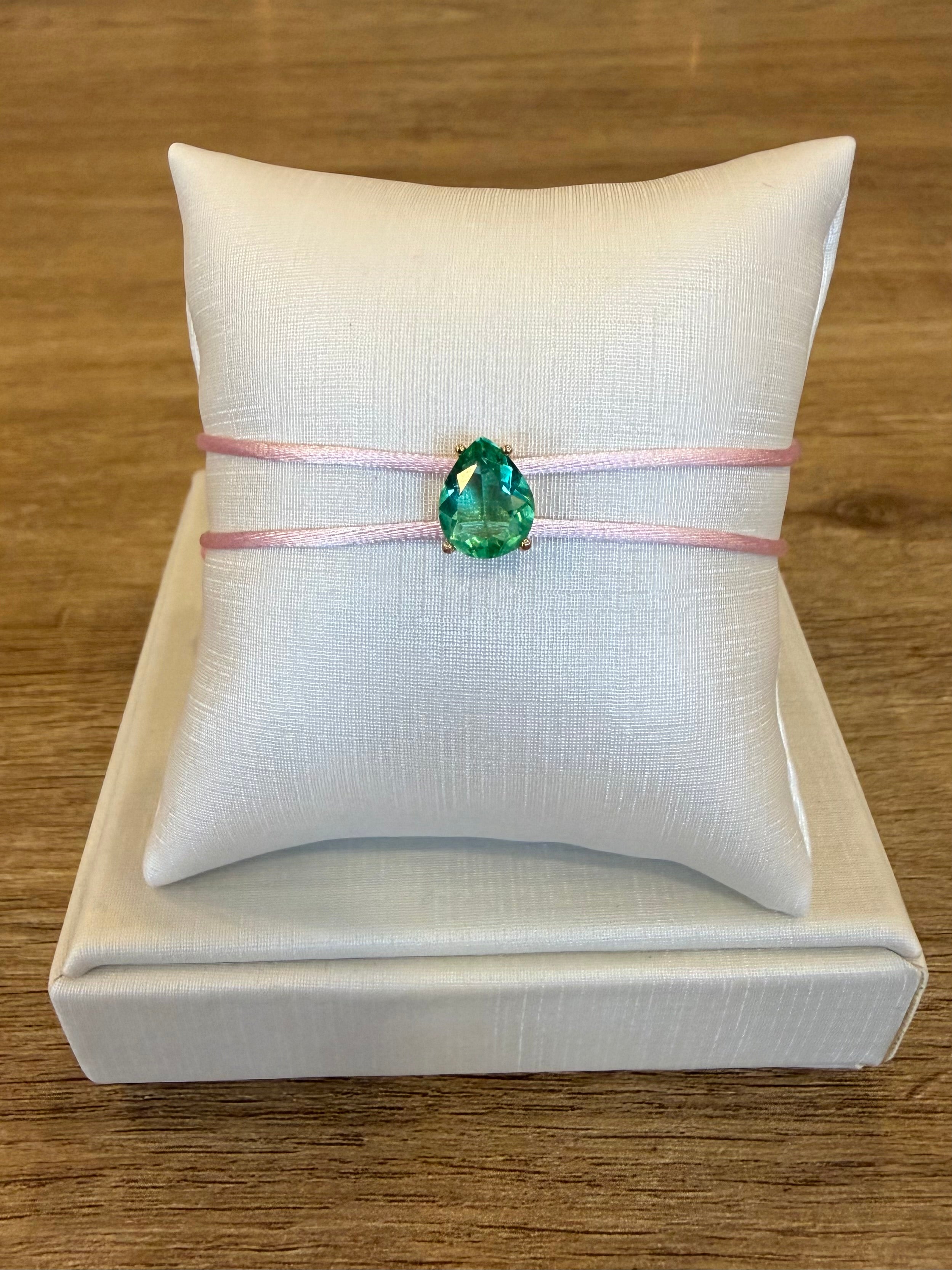 PULSEIRA FIO DUPLO DE SEDA PINGENTE GOTA