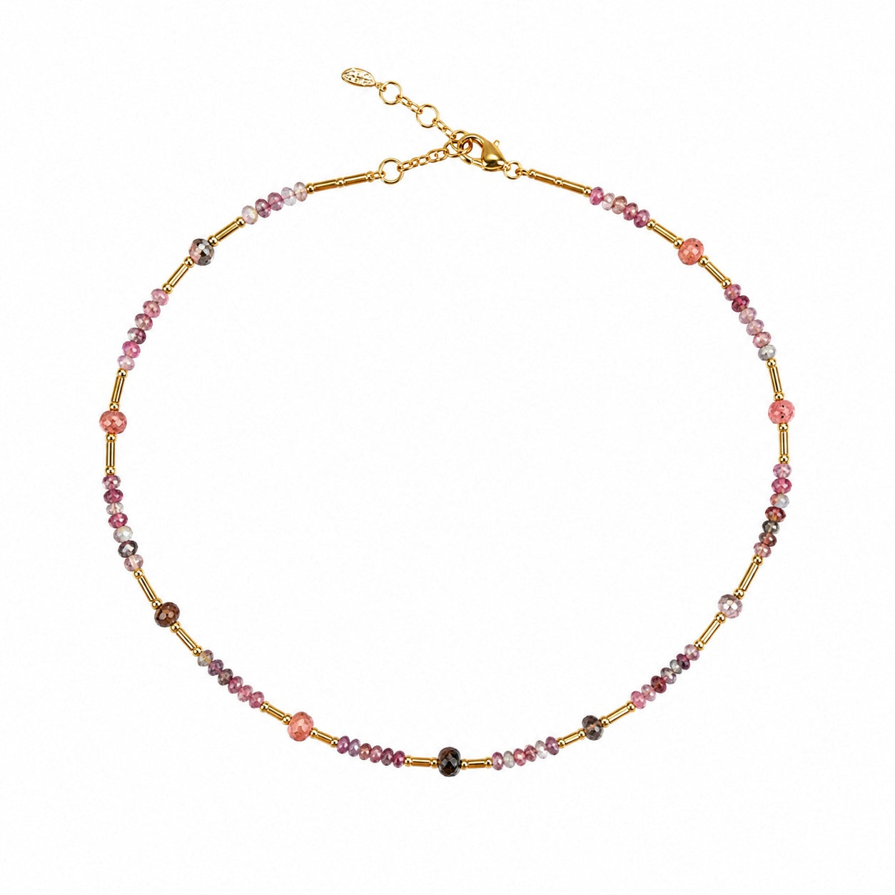 CHOKER CANUTILHOS E TURMALINA ROSA NATURAL