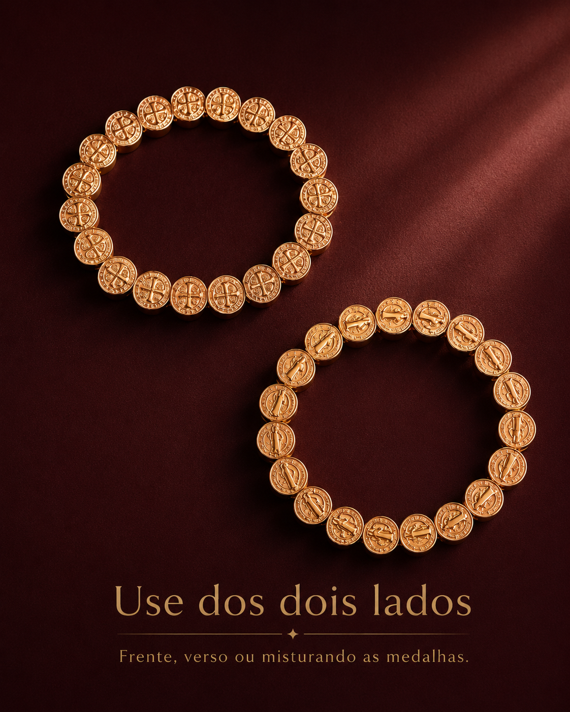 PULSEIRA MEDALHAS SÃO BENTO (DOIS LADOS)