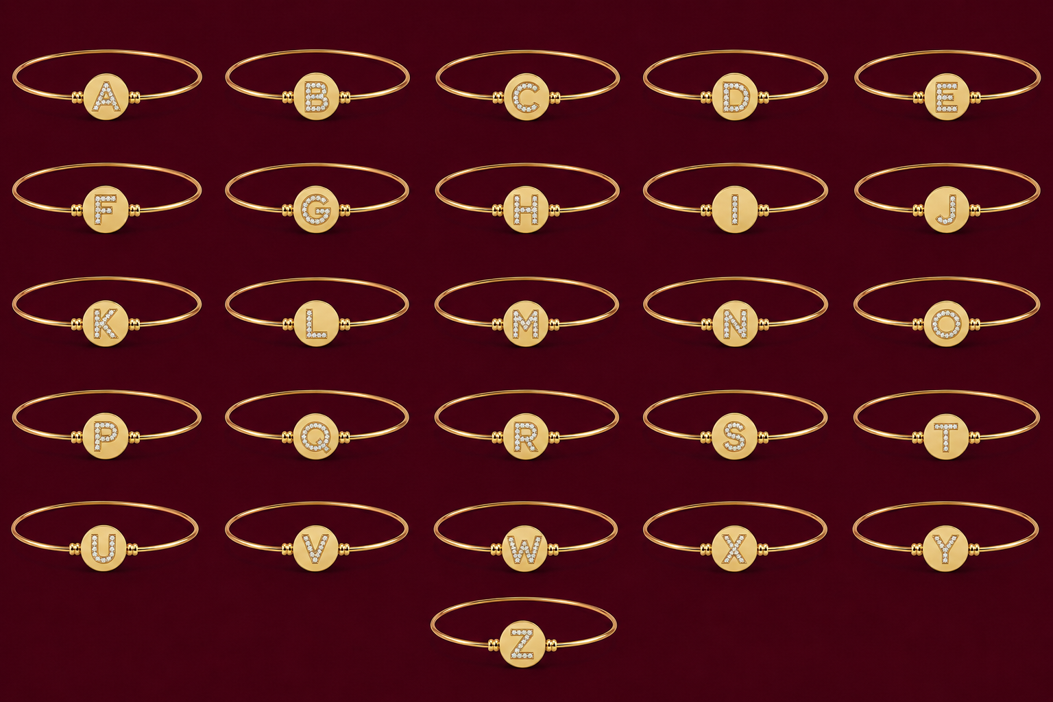 BRACELETE DELICADO LETRA CRAVEJADA