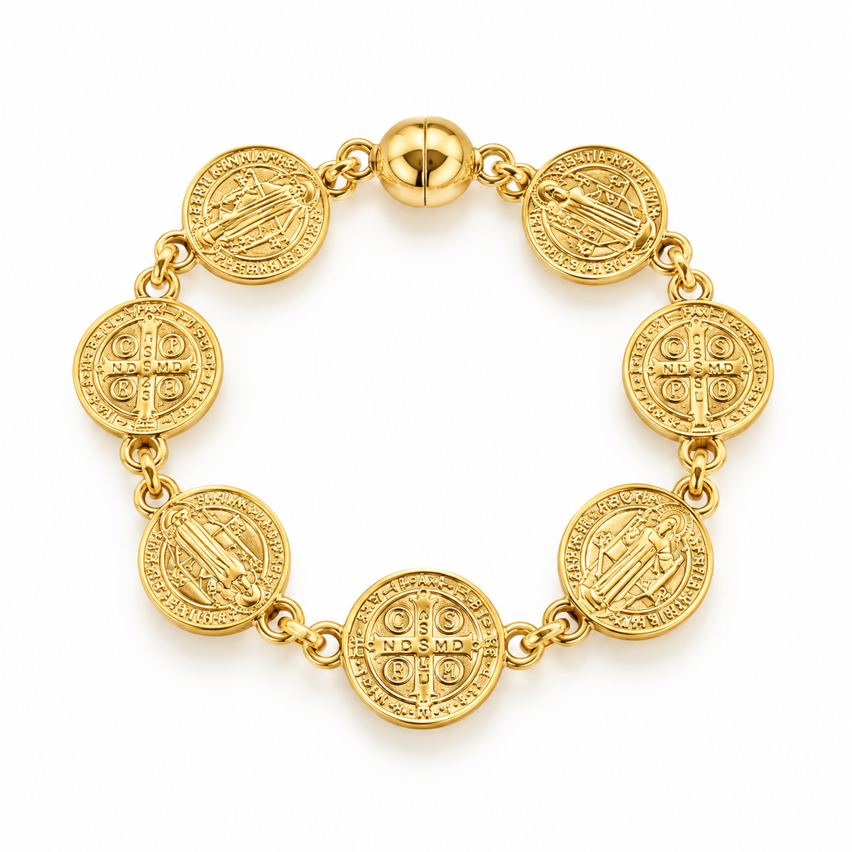 PULSEIRA MEDALHAS MAXI SÃO BENTO COM FECHO MAGNÉTICO