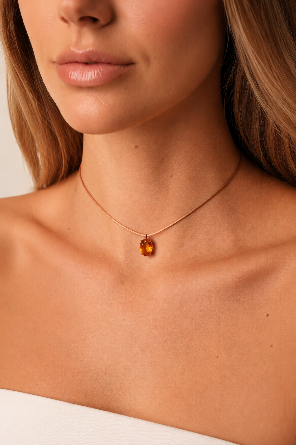 CHOKER FIO DE SEDA GOTA OVAL