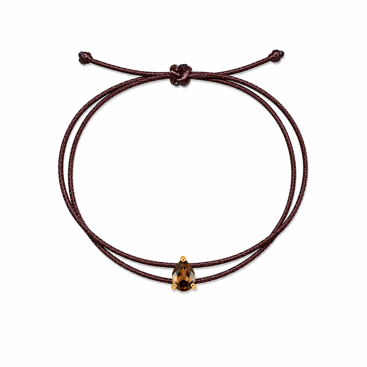 PULSEIRA FIO DUPLO DE SEDA PINGENTE GOTA