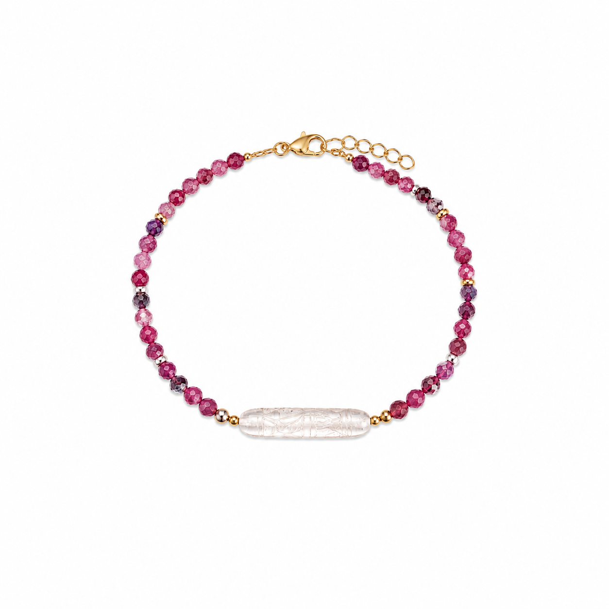 PULSEIRA TURMALINA ROSA ESCURA PÉROLA NATURAL